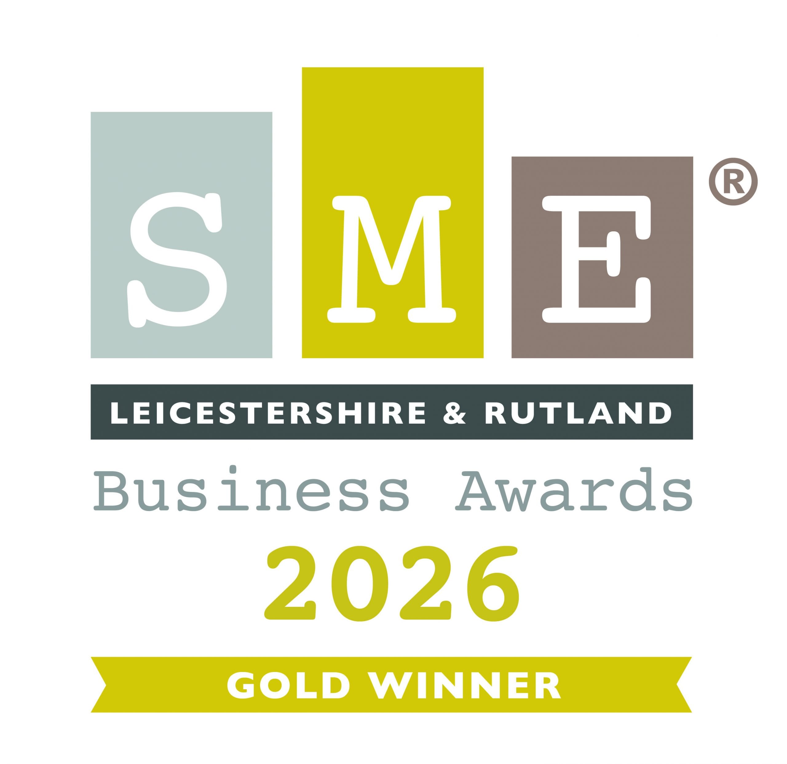 SME Leicestershire and Rutland Business Awards 2026 Gold Winner logo for Community Business of the Year - Purple House Clinic Leicester.